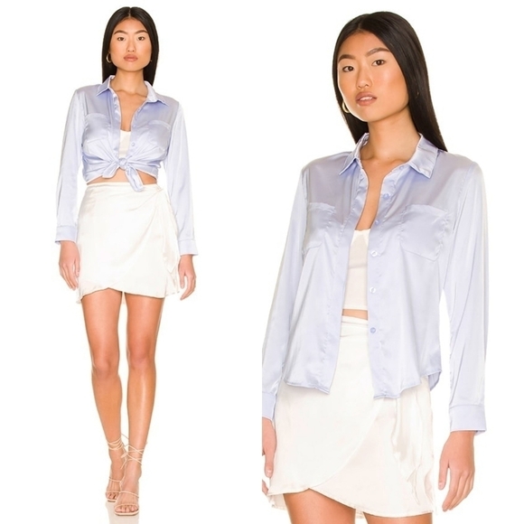 Superdown Carolina Button Up Top Sky Blue NWT Small - Picture 1 of 11
